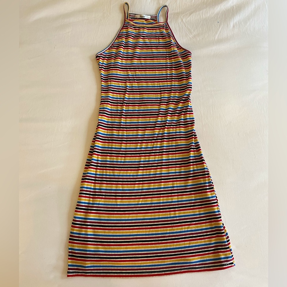 Colorful striped bodycon sundress